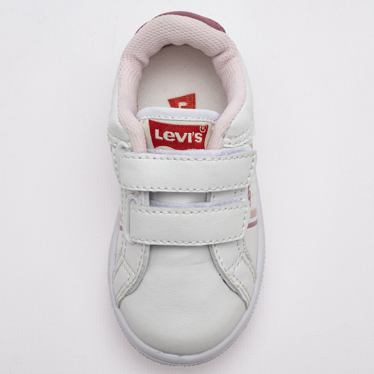 Foto 3 pulgar | Tenis Levi's Blanco y Rosa para Bebé Niña