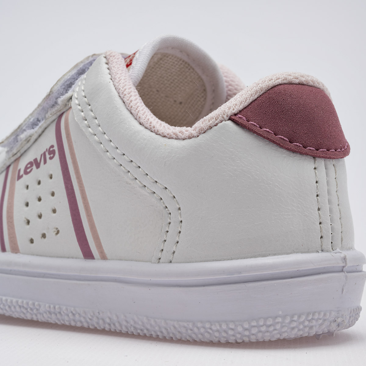 Foto 5 pulgar | Tenis Levi's Blanco y Rosa para Bebé Niña