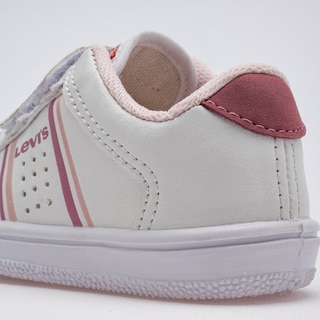 Foto 4 | Tenis Levi's Blanco y Rosa para Bebé Niña
