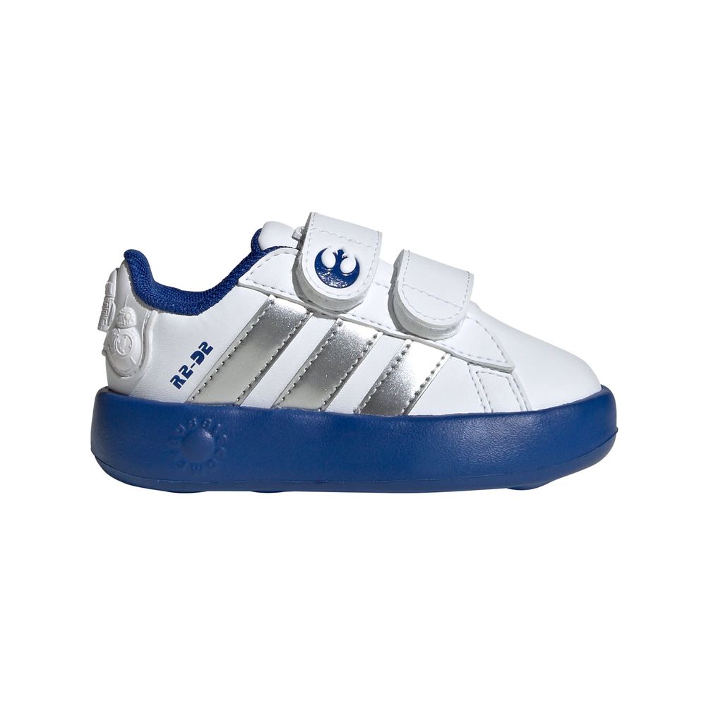 Foto 2 pulgar | Droids Grand Court Cf I Adidas Blanco Niños