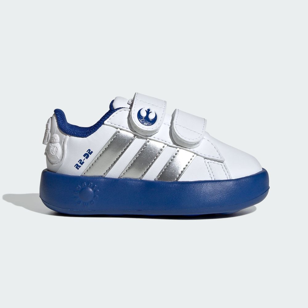 Foto 3 pulgar | Droids Grand Court Cf I Adidas Blanco Niños