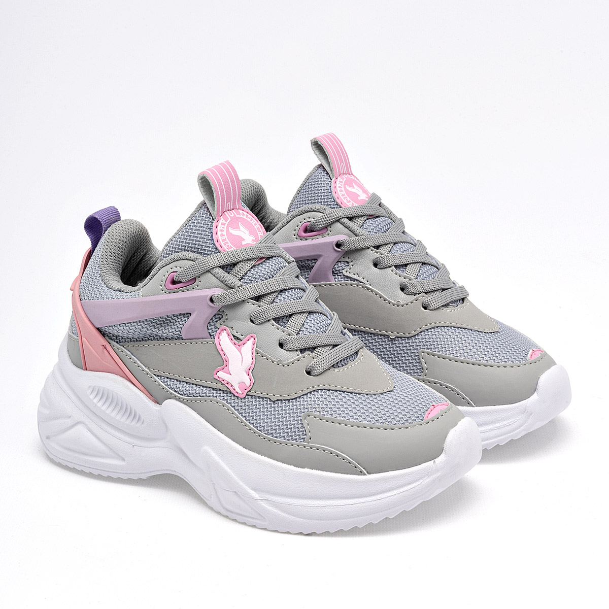 Foto 2 | American Fire Tenis Urbano Para Niña Gris Rosa Lila