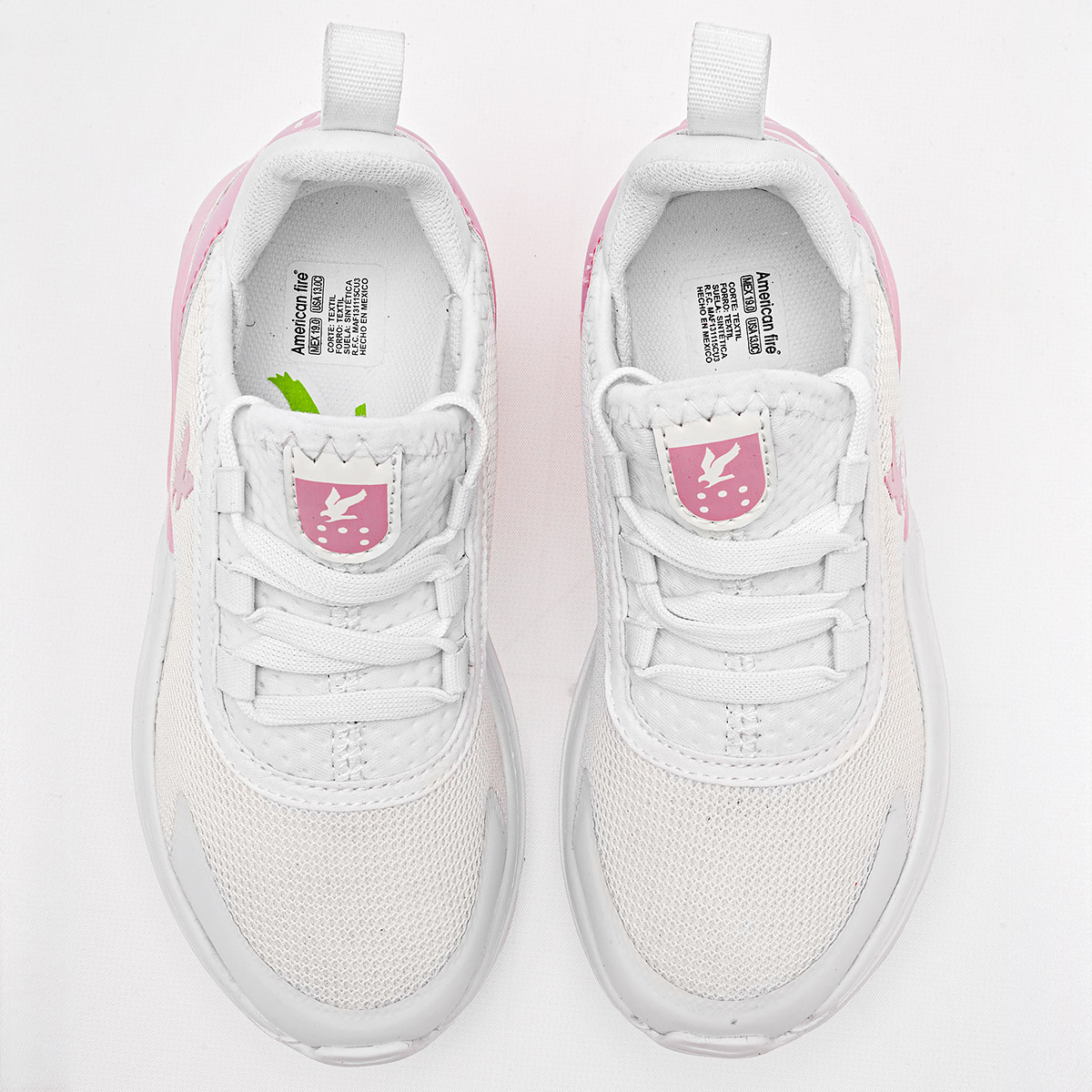 Foto 4 pulgar | American Fire Tenis Urbano Para Niña Blanco Rosa