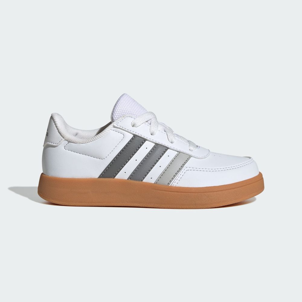 Foto 3 pulgar | Tenis Breaknet Lifestyle Adidas Court Con Cordones Adidas Blanco Niños