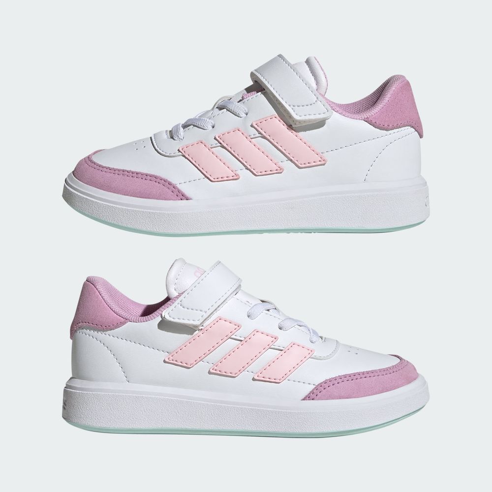 Foto 9 pulgar | Tenis Courtblock Adidas Blanco Niños