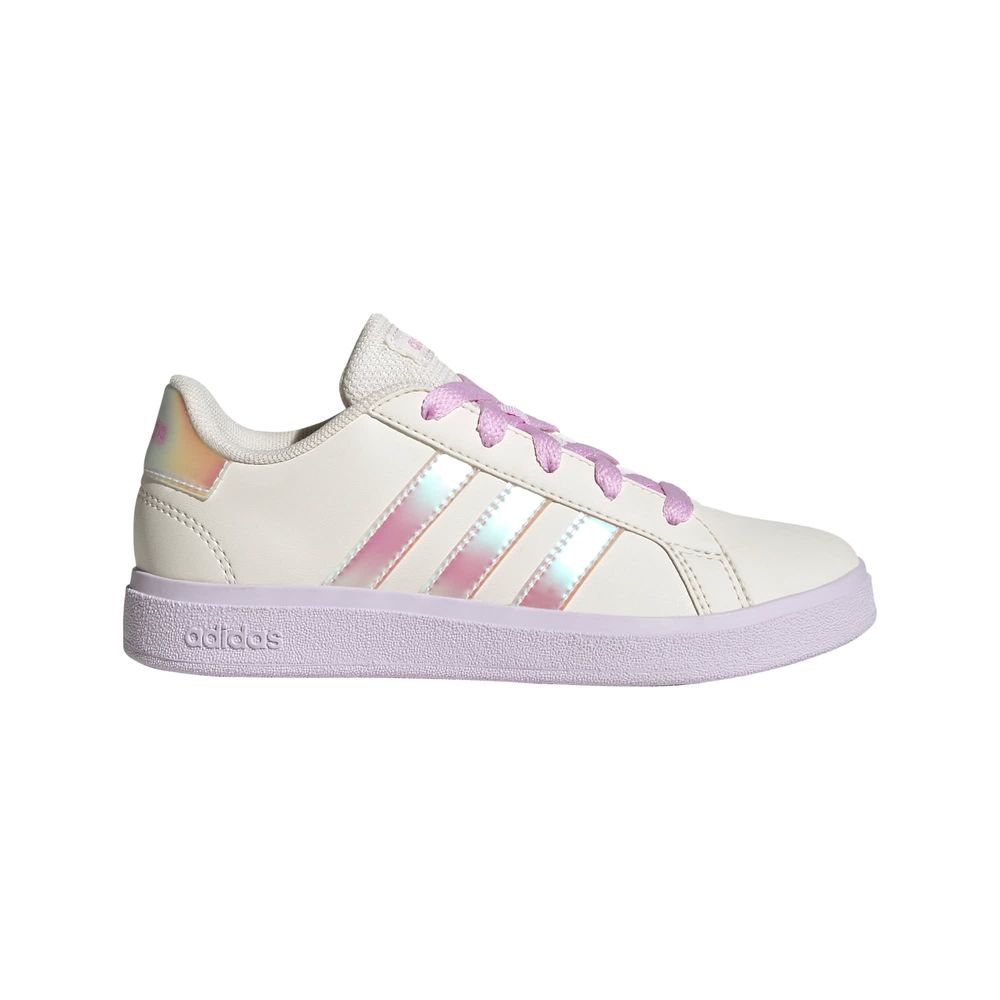 Foto 2 pulgar | Tenis Con Cordones Adidas Grand Court Lifestyle Para Tenis Adidas Blanco Niños