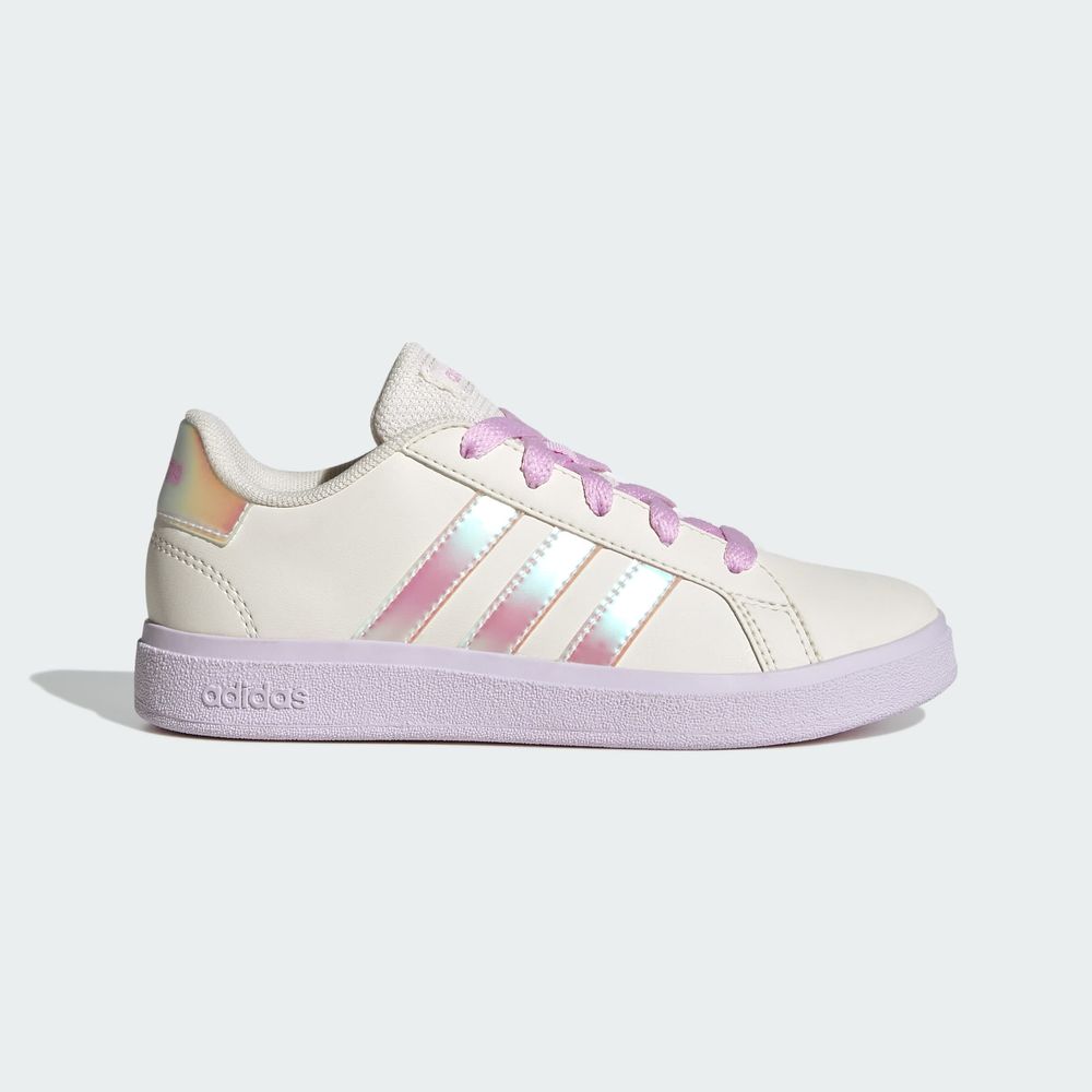 Foto 3 pulgar | Tenis Con Cordones Adidas Grand Court Lifestyle Para Tenis Adidas Blanco Niños