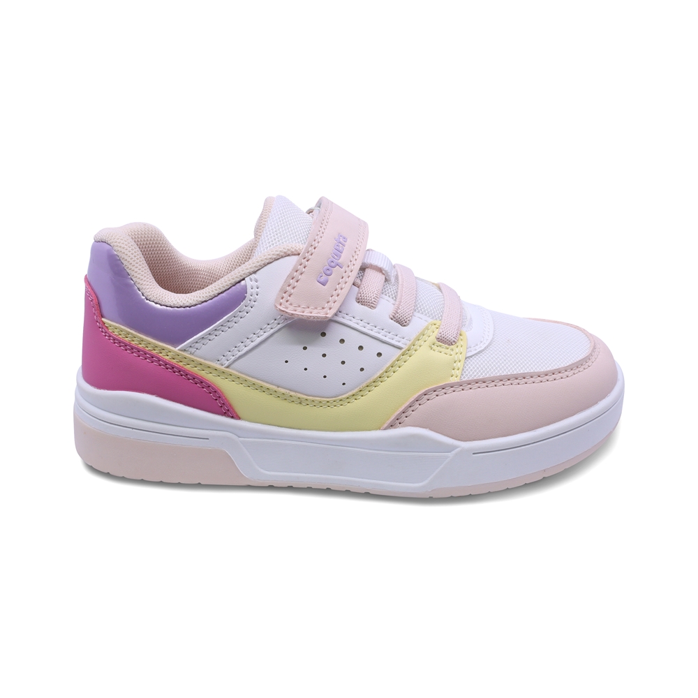 Foto 2 | Tenis Casuales Para Niña Coqueta 203700-o Multicolor Con Ajuste Velcro Agujeta Elastica