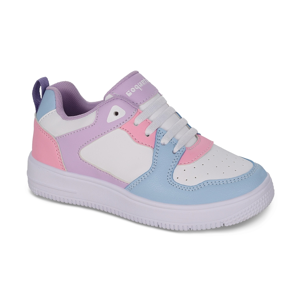 Tenis Casual Para Niña 133600-h Color Azul Con Detalles Multicolor Y Ajuste De Agujetas