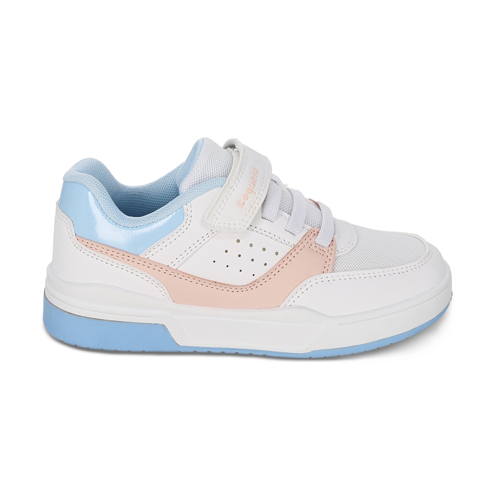 Foto 3 pulgar | Tenis Casuales Para Niña Coqueta 203700-b Color Blanco Con Ajuste Velcro Y Agueta Elastica