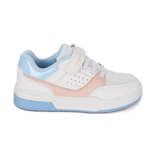 Foto 2 | Tenis Casuales Para Niña Coqueta 203700-b Color Blanco Con Ajuste Velcro Y Agueta Elastica