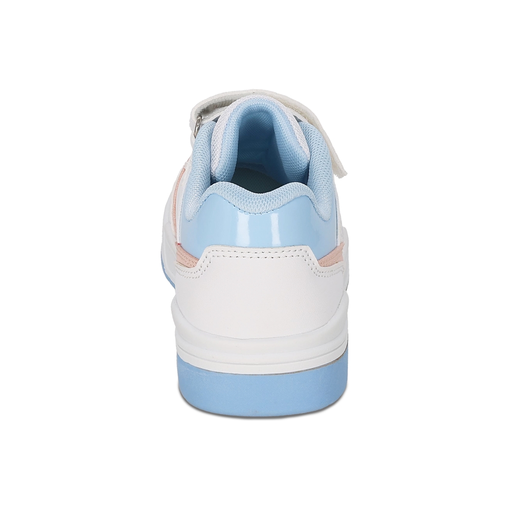 Foto 5 pulgar | Tenis Casuales Para Niña Coqueta 203700-b Color Blanco Con Ajuste Velcro Y Agueta Elastica
