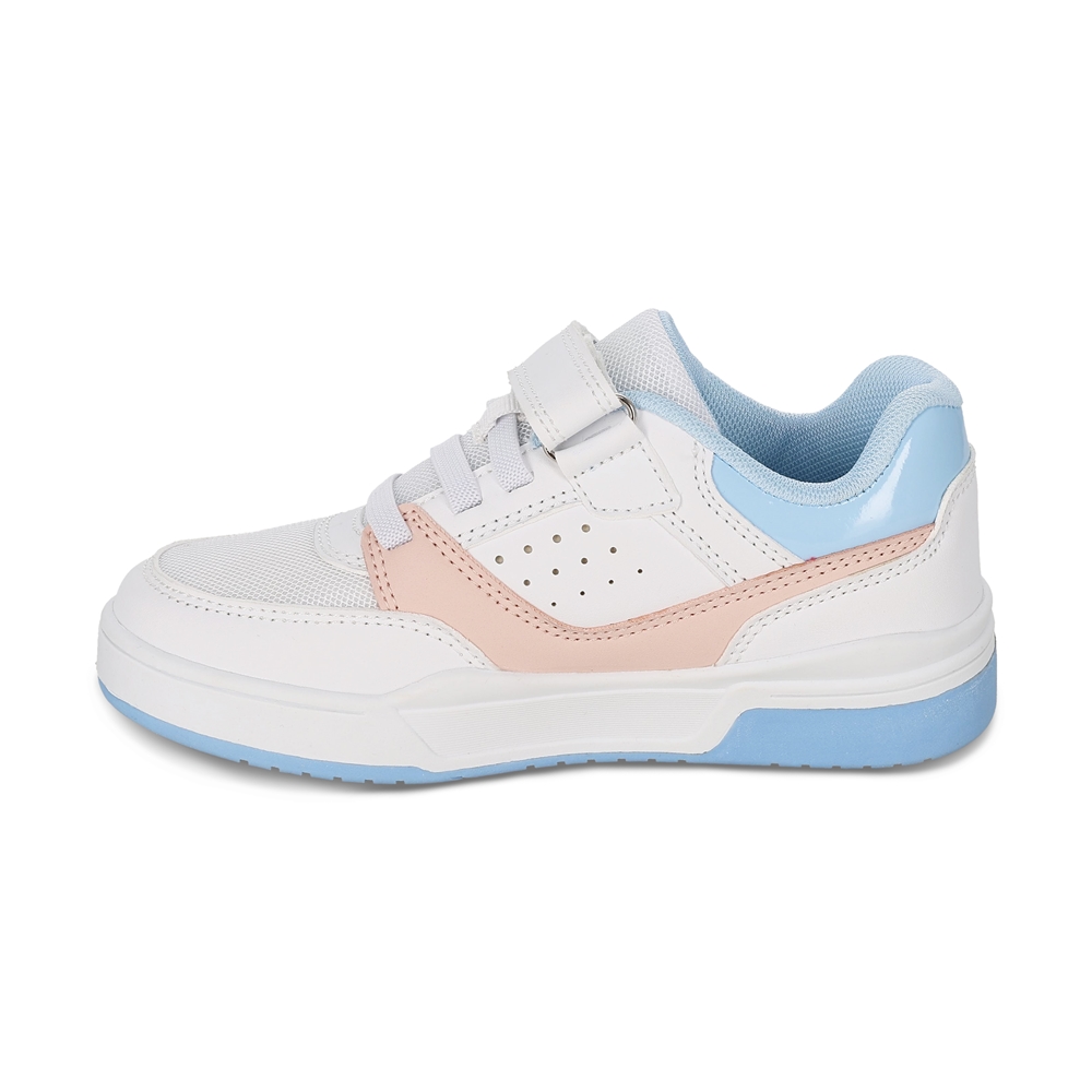 Foto 6 pulgar | Tenis Casuales Para Niña Coqueta 203700-b Color Blanco Con Ajuste Velcro Y Agueta Elastica