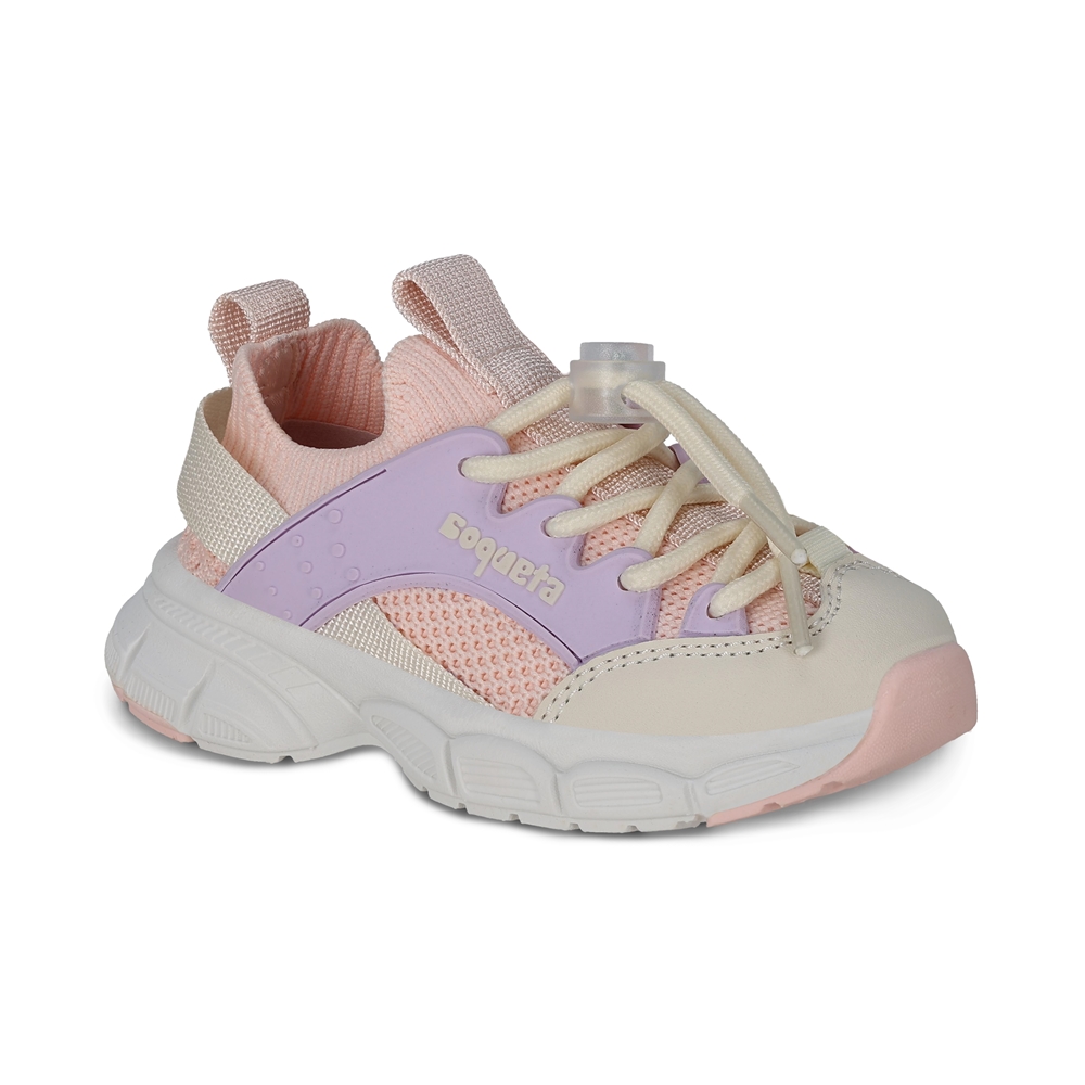 Foto 1 | Tenis Casual Para Niña Coqueta 203201-u Color Morado Con Detalles Y Ajuste De Agujeta