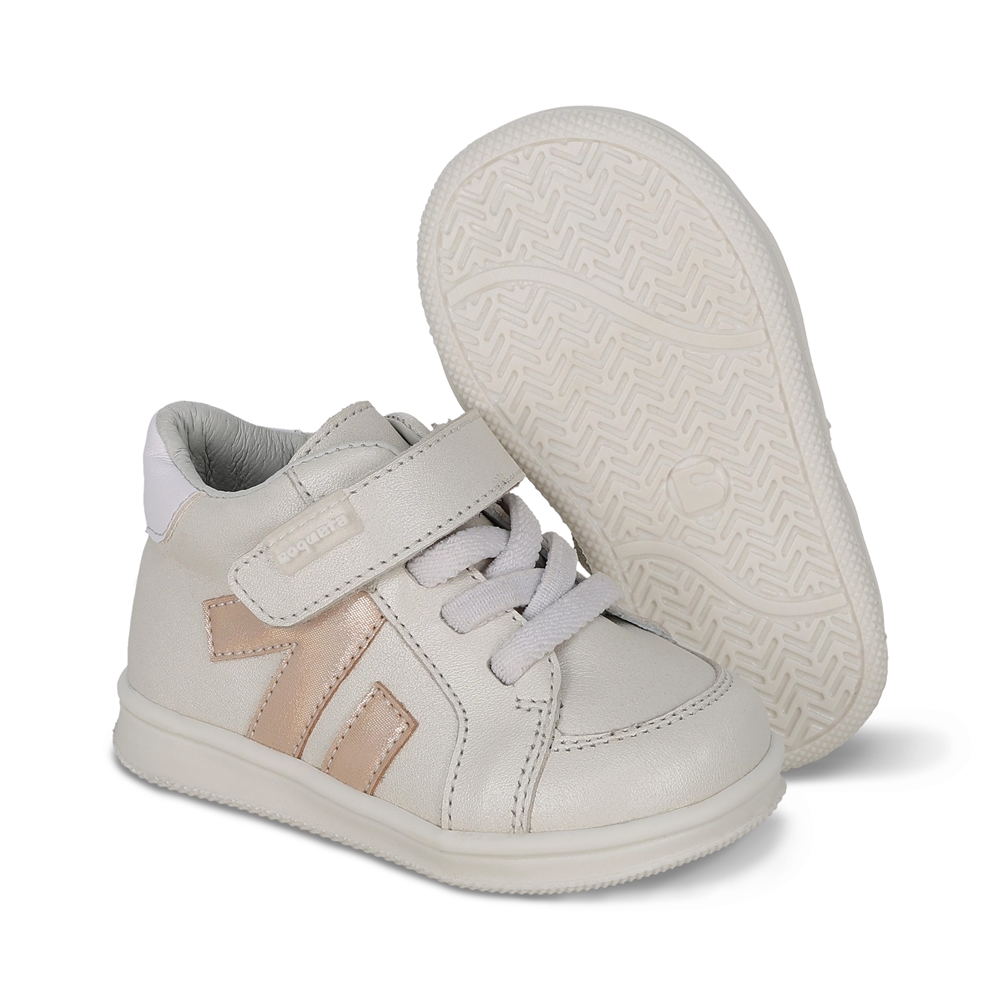 Foto 7 pulgar | Tenis Casual Para Niña Coqueta 955802-y Color Beige Con Ajuste Doble Velcro