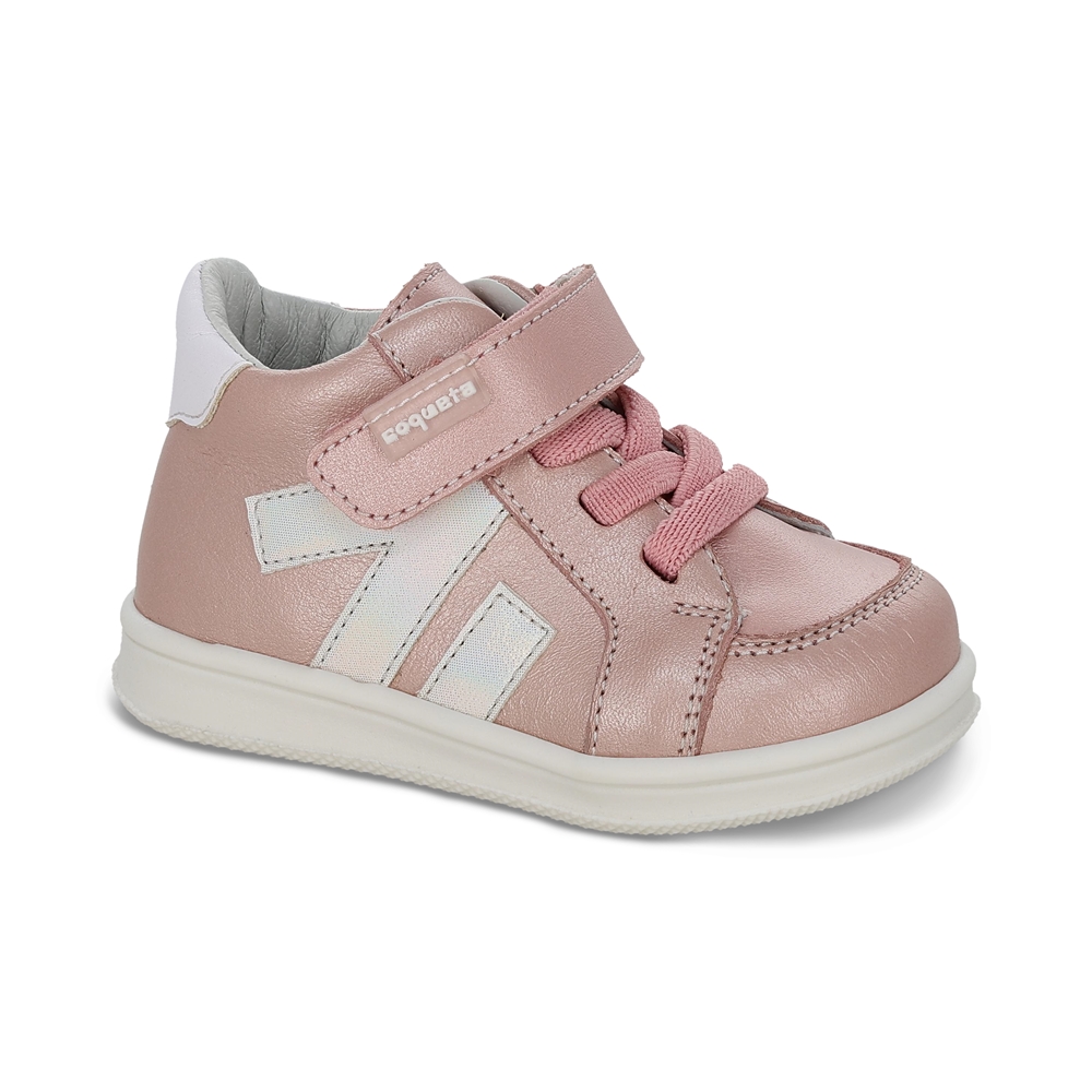 Tenis Casual Para Niña Coqueta 955802-i Color Rosa Y Ajuste Doble Velcro