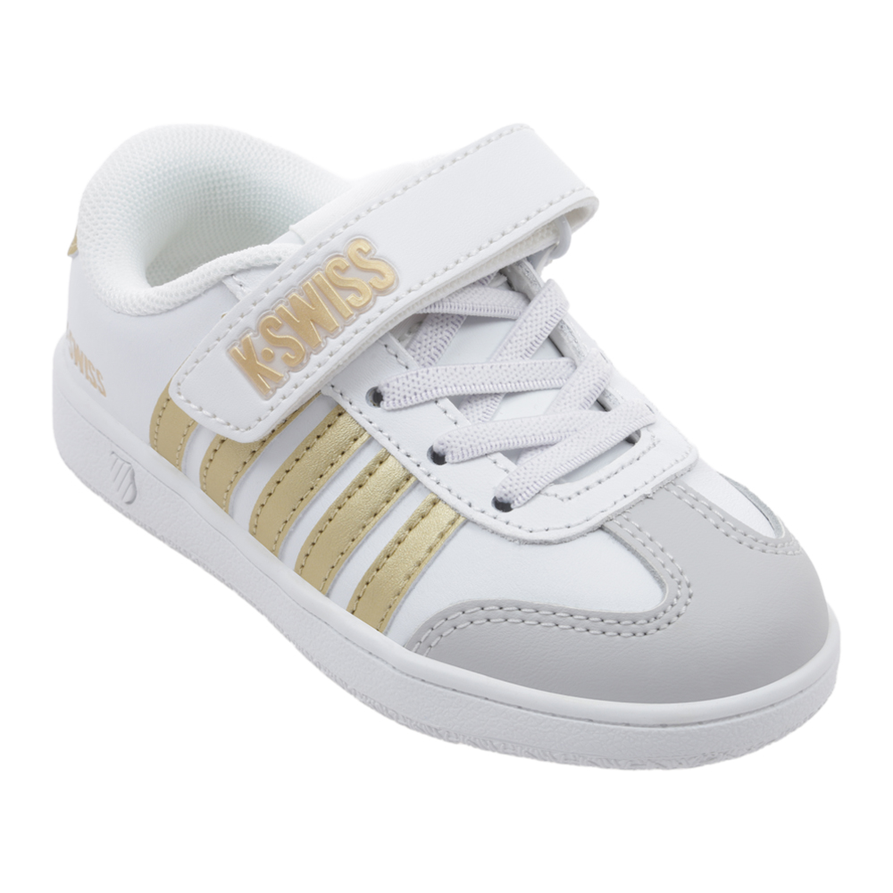 Foto 2 | Tenis K-swiss Francis Court Kids Casuales Escolares Para Niña Color Blanco