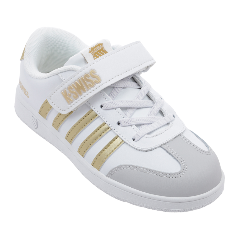 Foto 4 pulgar | Tenis K-swiss Francis Court Kids Casuales Escolares Para Niña Color Blanco