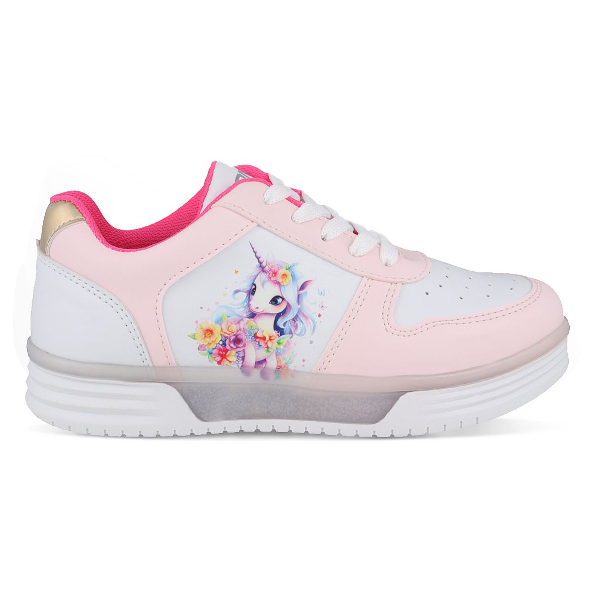 Foto 2 | Tenis Casual Con Luces Dominiq 2459 Color Blanco/rosa Para Niña
