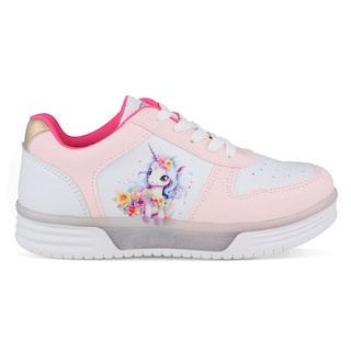 Foto 2 | Tenis Casual Con Luces Dominiq 2459 Color Blanco/rosa Para Niña