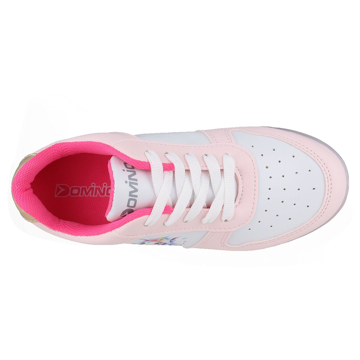 Foto 4 | Tenis Casual Con Luces Dominiq 2459 Color Blanco/rosa Para Niña