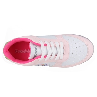 Foto 4 | Tenis Casual Con Luces Dominiq 2459 Color Blanco/rosa Para Niña