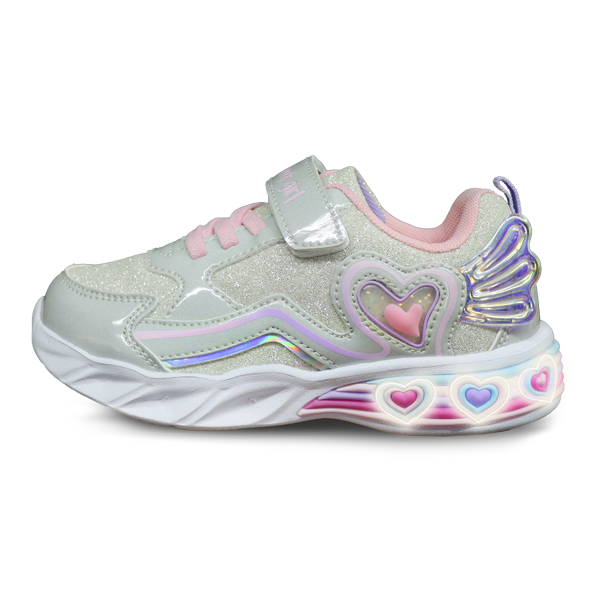 Foto 1 | Tenis Tropicana Corazones Con Luces Para Niña