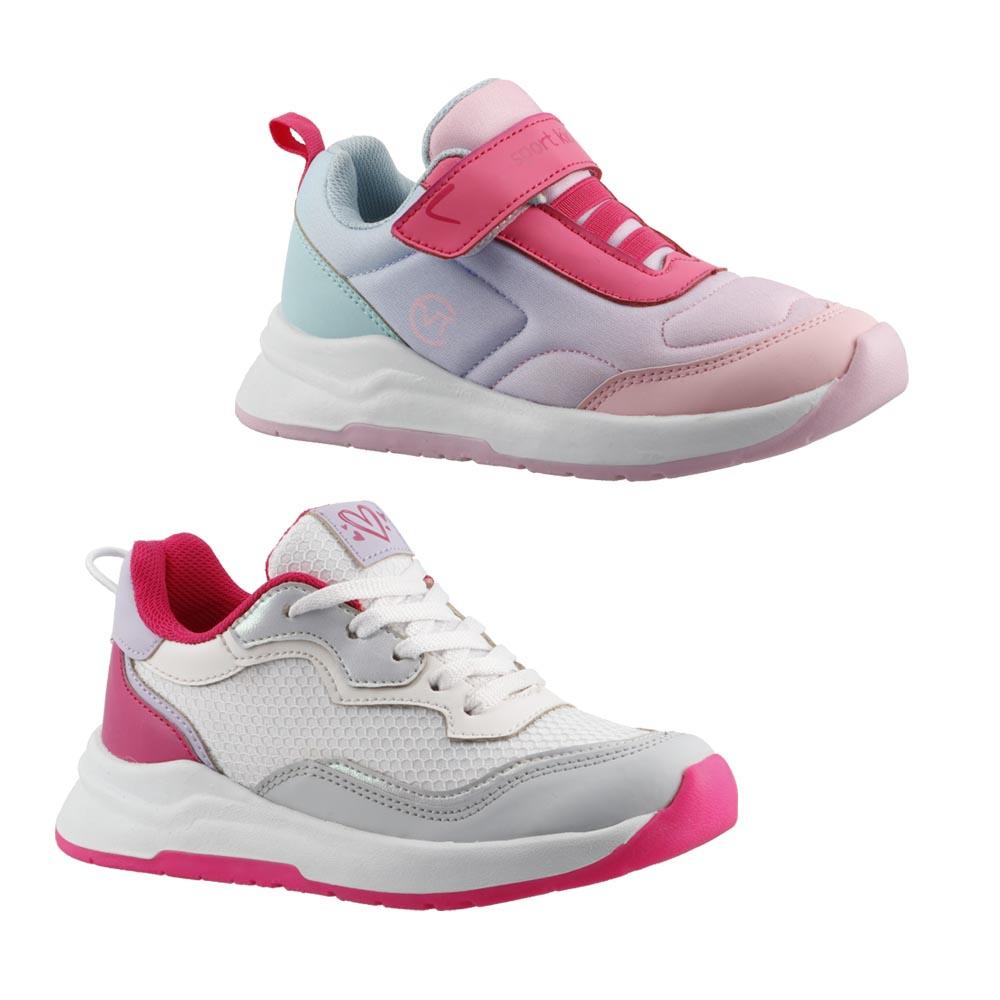 Foto 3 pulgar | Tenis Bipack Niña Sport Corvet Coloridos Blanco