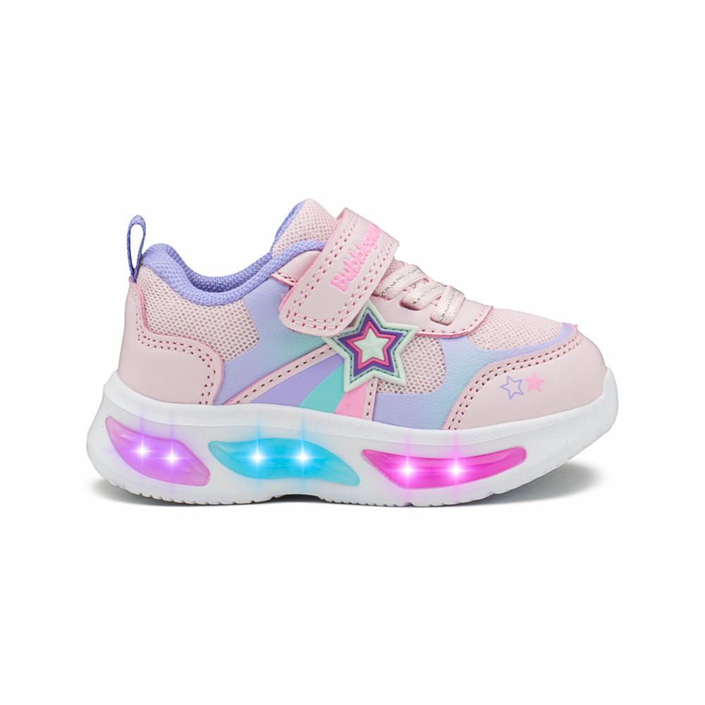 Foto 1 | Tenis Con Luces Bubble Gummers Versy Para Niña Estrella Contactel Rosa / Lila Rosa