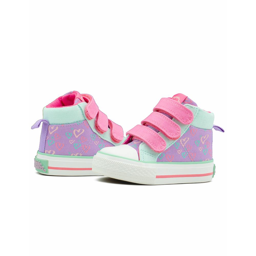 Foto 5 pulgar | Tenis Bota Bubble Gummers Para Niña Valeria Corazoncitos Lila