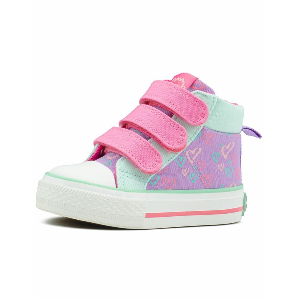 Foto 6 pulgar | Tenis Bota Bubble Gummers Para Niña Valeria Corazoncitos Lila