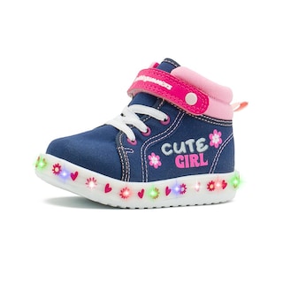 Foto 5 | Tenis Bota Bubble Gummers Con Luces Para Niña Corazones Azul Marino