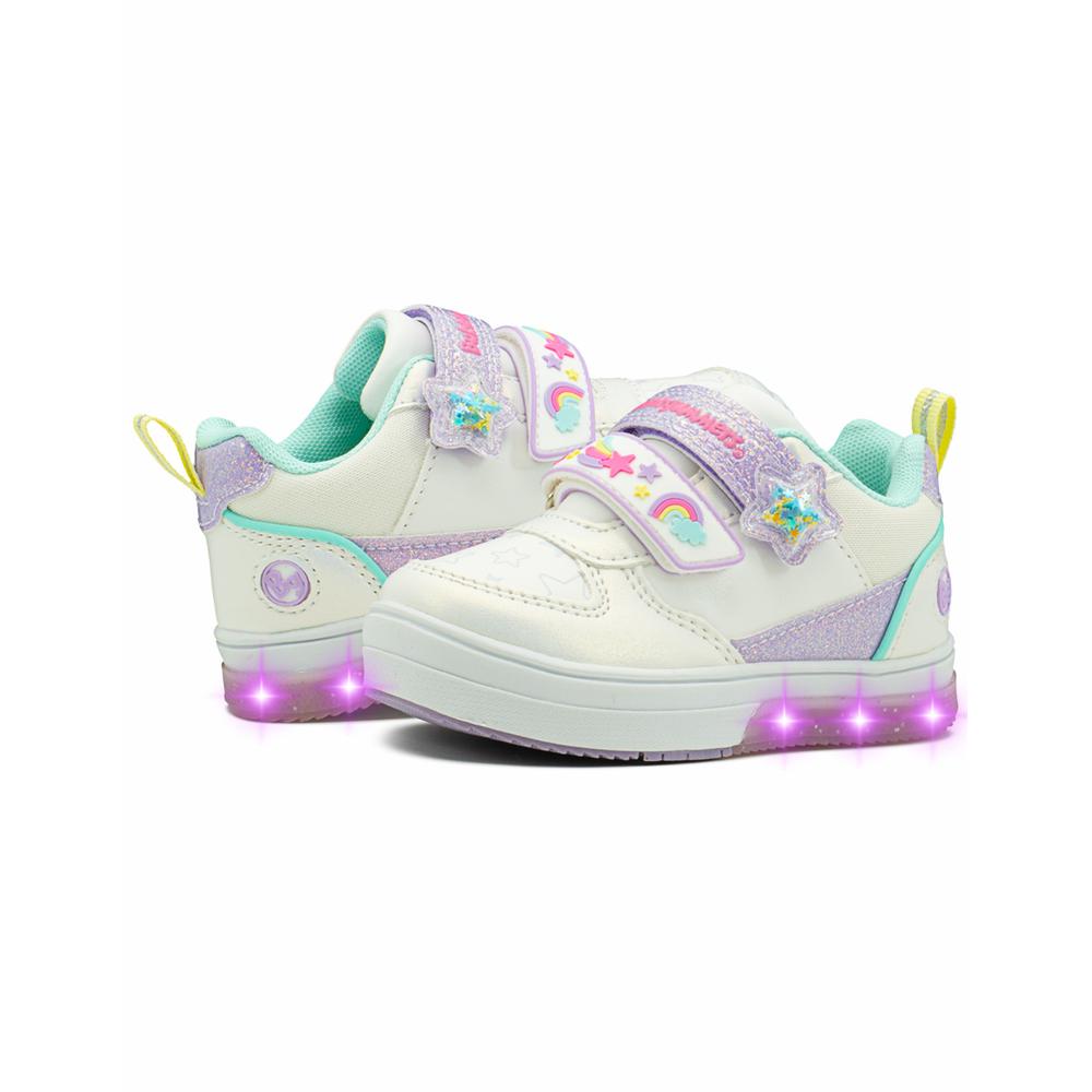 Foto 5 pulgar | Tenis Con Luces Bubble Gummers Vilma Para Niña Arcoíris Blanco