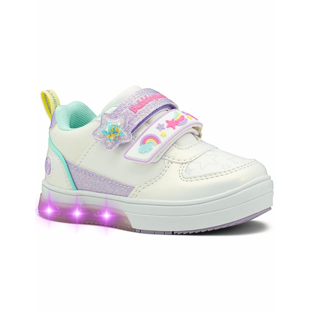 Foto 7 pulgar | Tenis Con Luces Bubble Gummers Vilma Para Niña Arcoíris Blanco