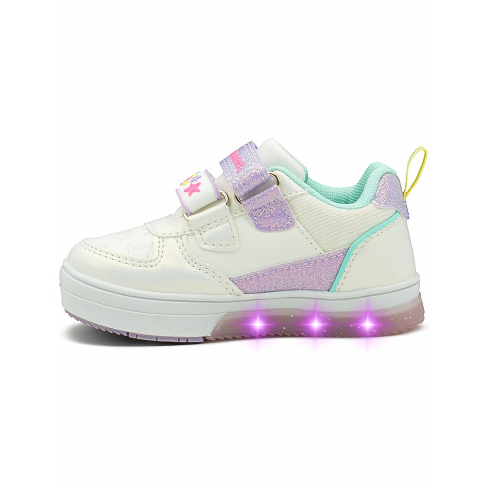 Foto 8 pulgar | Tenis Con Luces Bubble Gummers Vilma Para Niña Arcoíris Blanco
