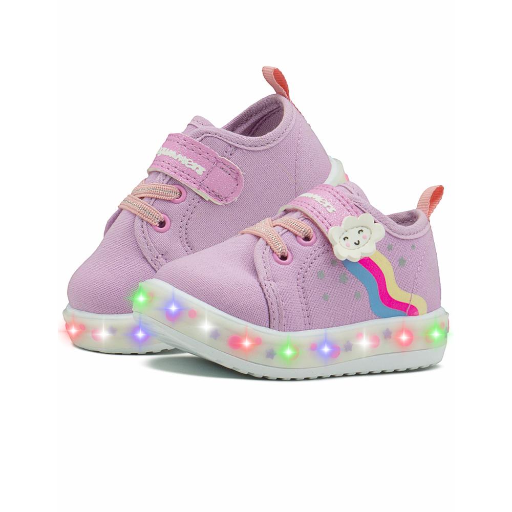 Foto 3 pulgar | Tenis Bubble Gummers  Con Luces Para Niña Ajuste Contactel Lavanda
