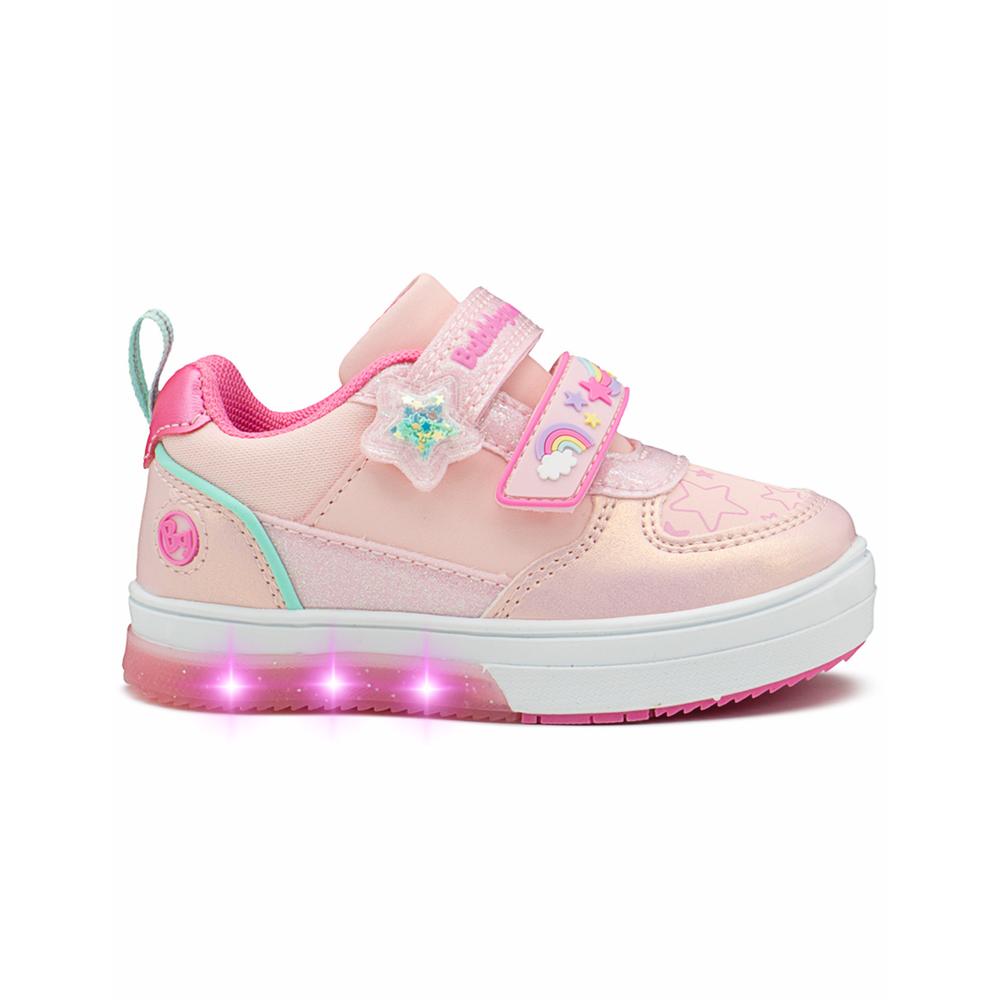 Foto 2 pulgar | Tenis Bubble Gumers Luces Led Para Niña Antiderrapante 14-21 Rosa