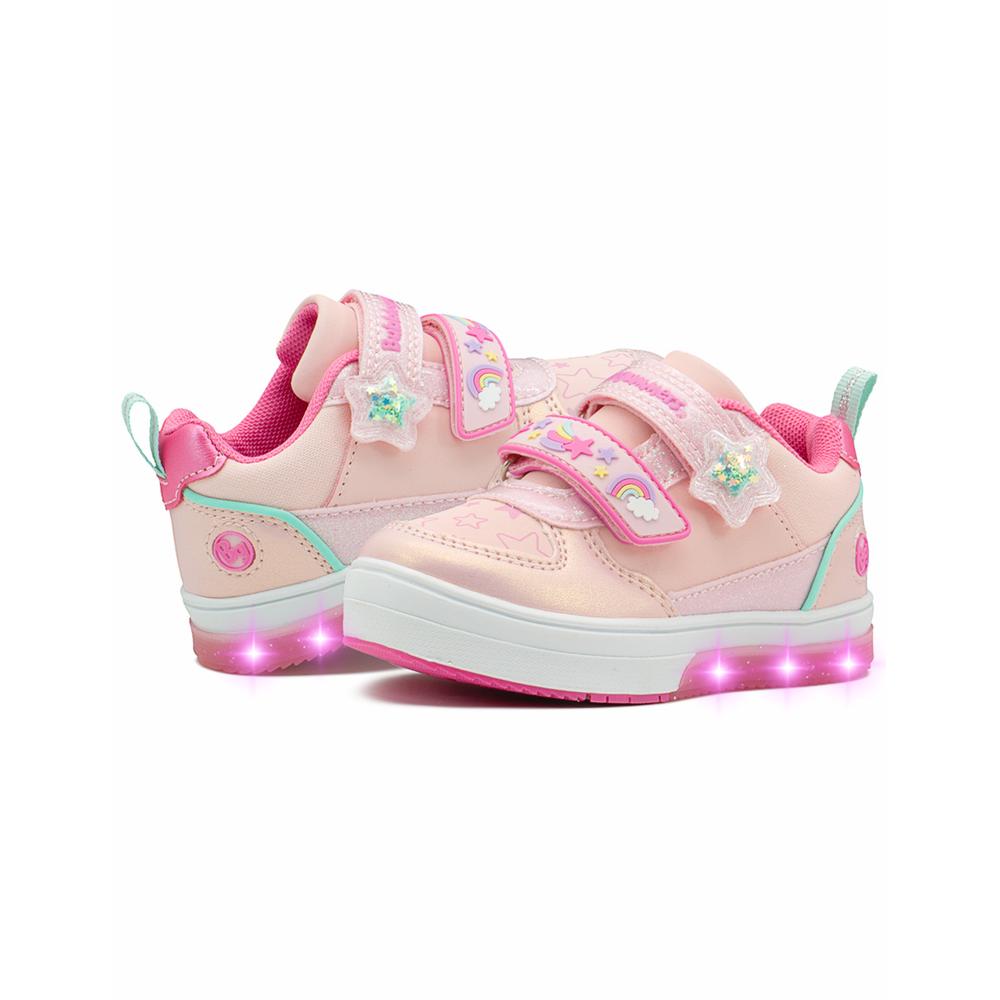 Foto 5 pulgar | Tenis Bubble Gumers Luces Led Para Niña Antiderrapante 14-21 Rosa