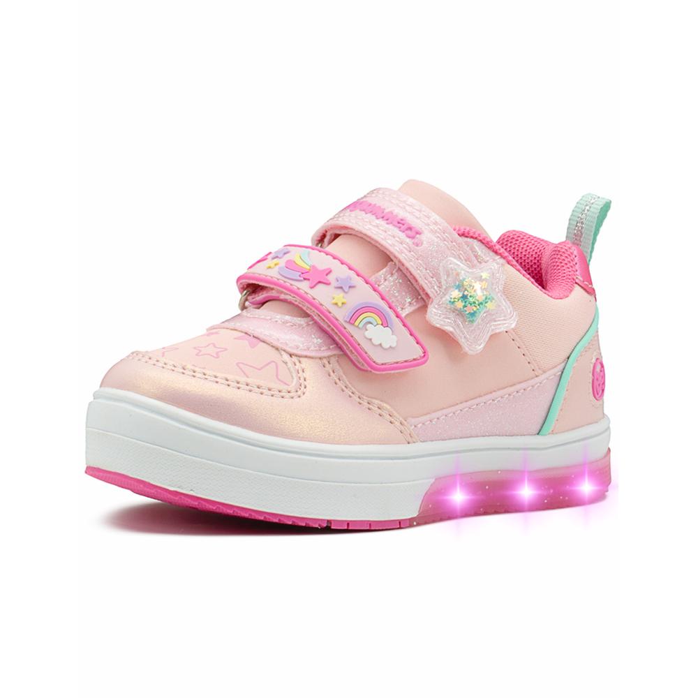 Foto 6 pulgar | Tenis Bubble Gumers Luces Led Para Niña Antiderrapante 14-21 Rosa