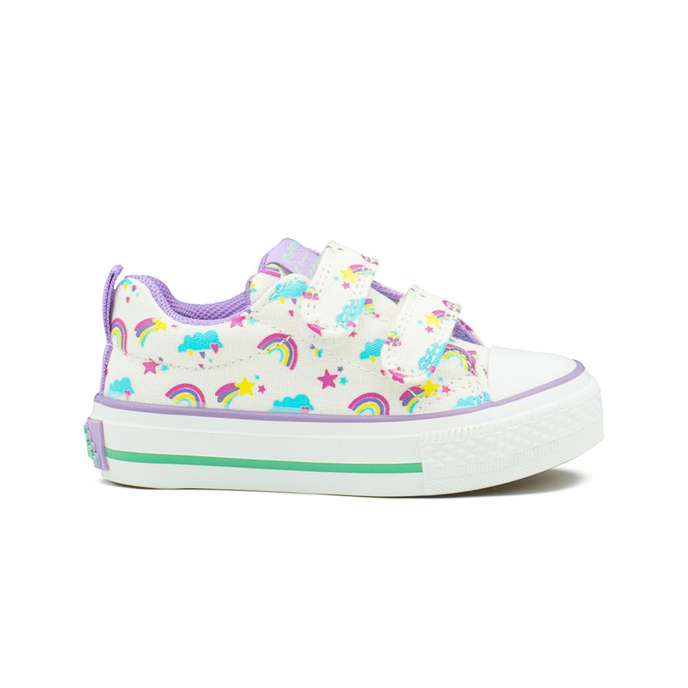 Foto 2 pulgar | Tenis Para Niña Bubble Gummers  Arcoiris Estrellitas Lila Blanco