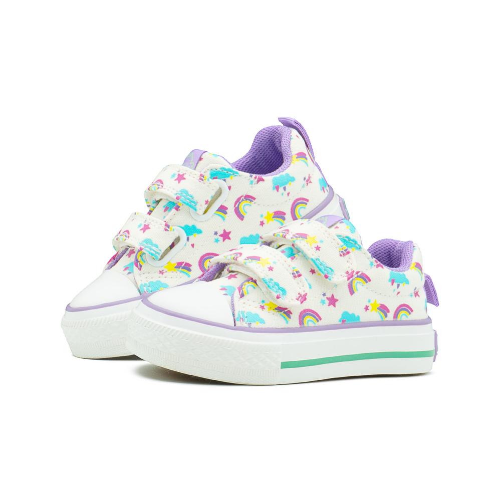 Foto 3 pulgar | Tenis Para Niña Bubble Gummers  Arcoiris Estrellitas Lila Blanco