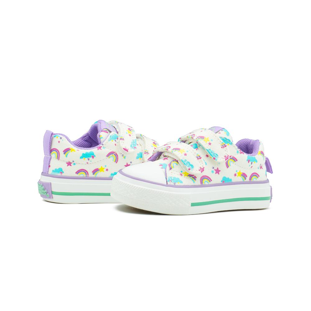 Foto 5 pulgar | Tenis Para Niña Bubble Gummers  Arcoiris Estrellitas Lila Blanco