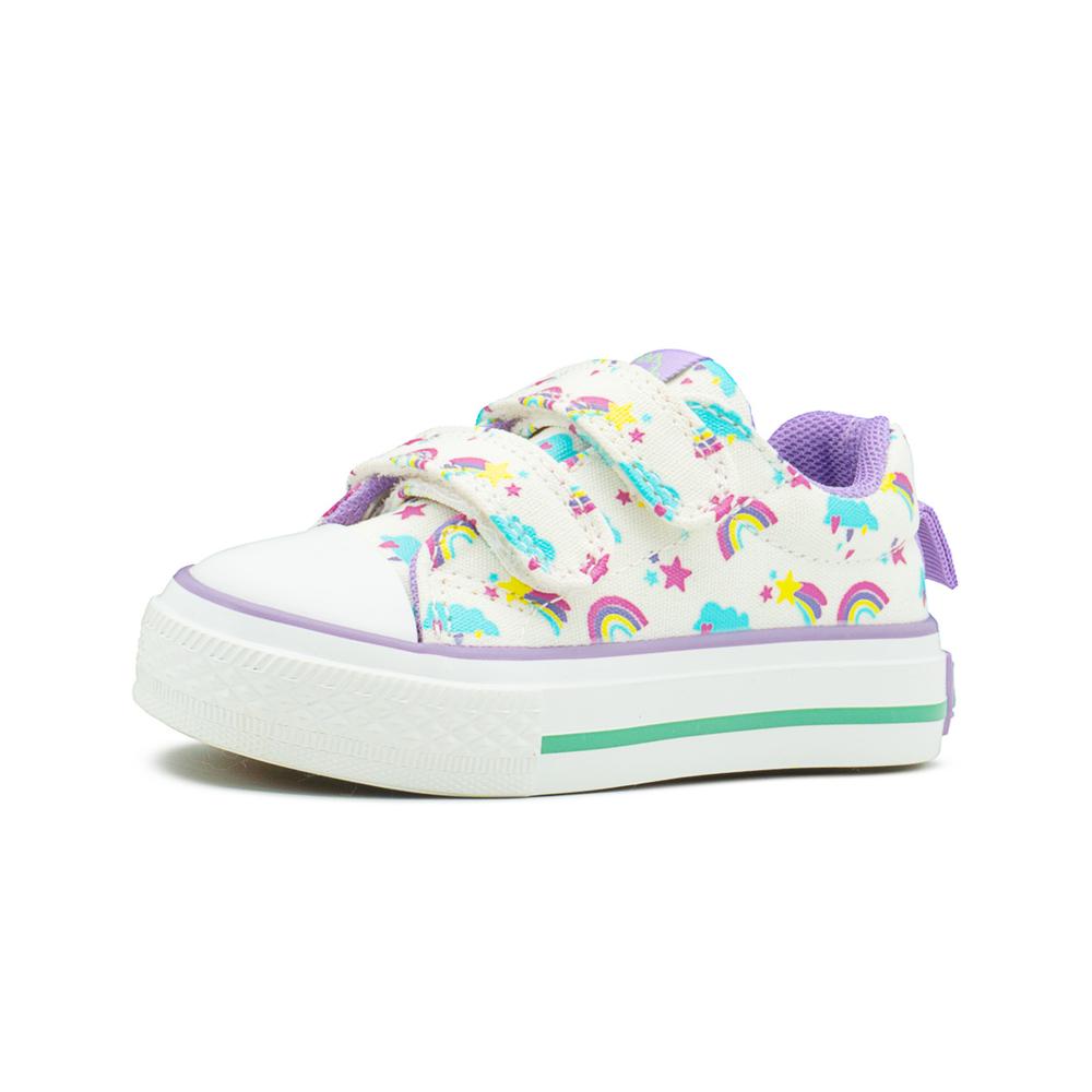 Foto 6 pulgar | Tenis Para Niña Bubble Gummers  Arcoiris Estrellitas Lila Blanco