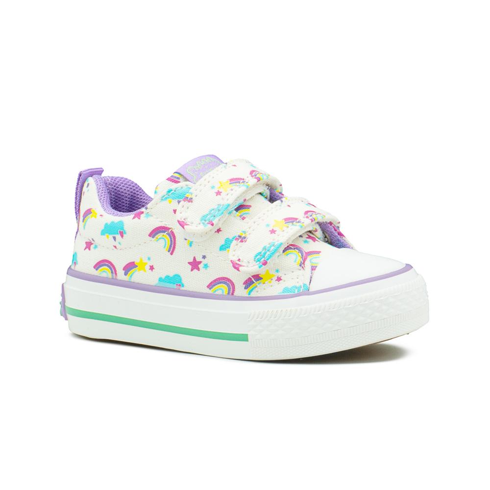 Foto 7 pulgar | Tenis Para Niña Bubble Gummers  Arcoiris Estrellitas Lila Blanco