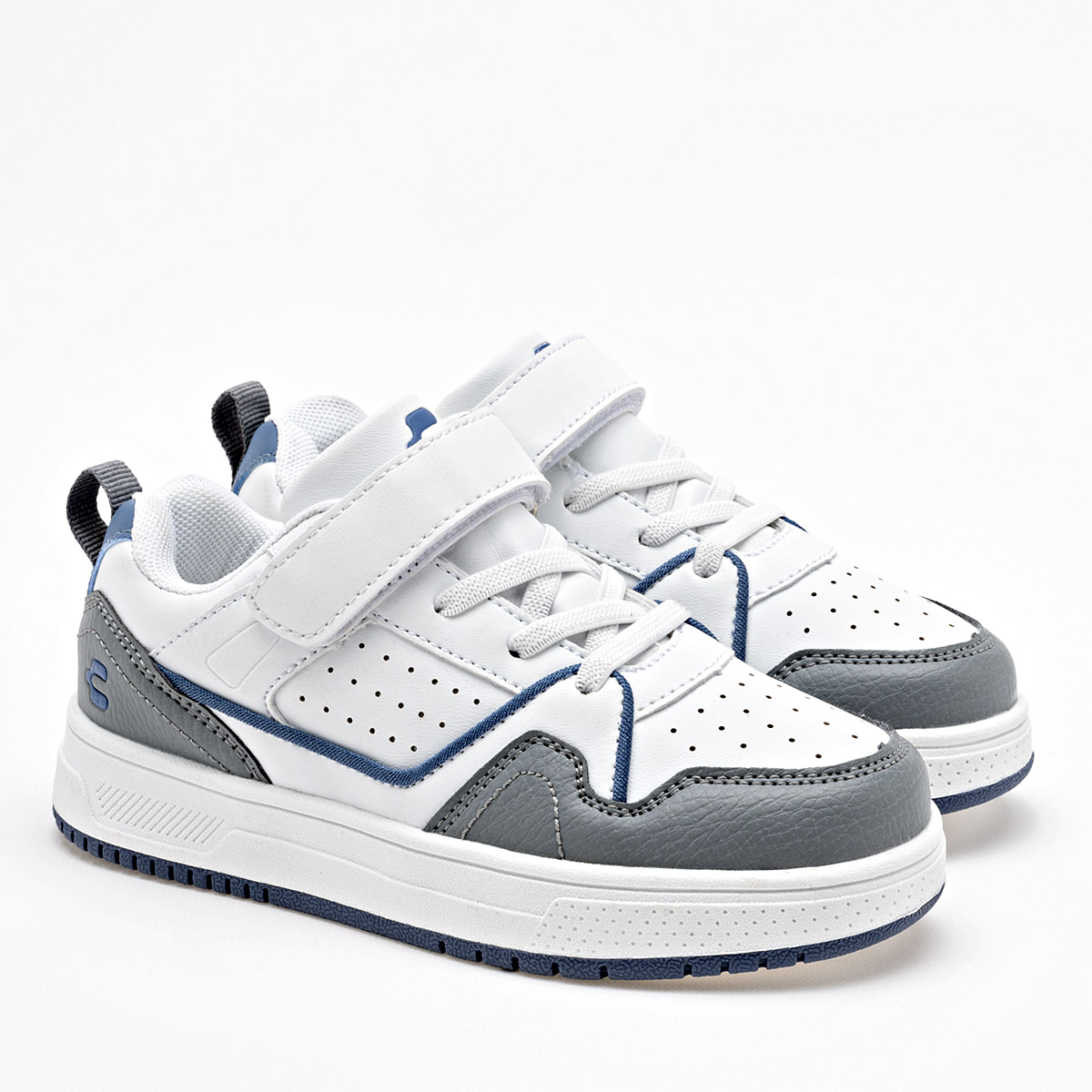 Charly Tenis Urbano Para Niño Blanco Gris Azul Cod.129628
