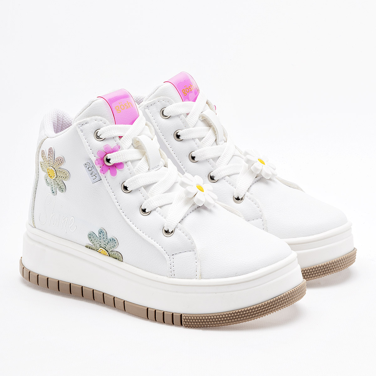 Foto 1 | Gösh Tenis Urbano Para Niña Blanco Multicolor Cod.132270
