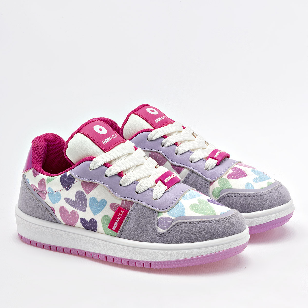 Foto 1 | Moramora Tenis Urbano Para Niña Lila Multicolor Cod.132640