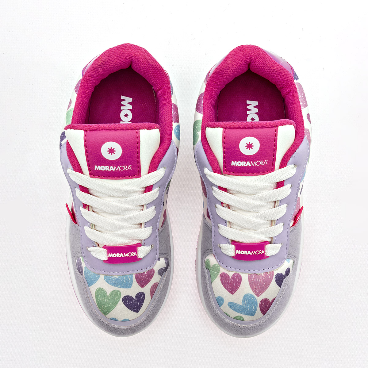 Foto 2 | Moramora Tenis Urbano Para Niña Lila Multicolor Cod.132640