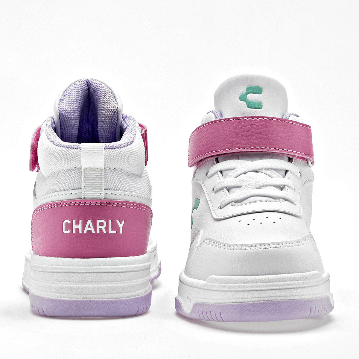 Foto 2 | Charly Tenis Urbano Para Niña Blanco Rosa, Agujeta Elastica, Con Luces Cod.131619