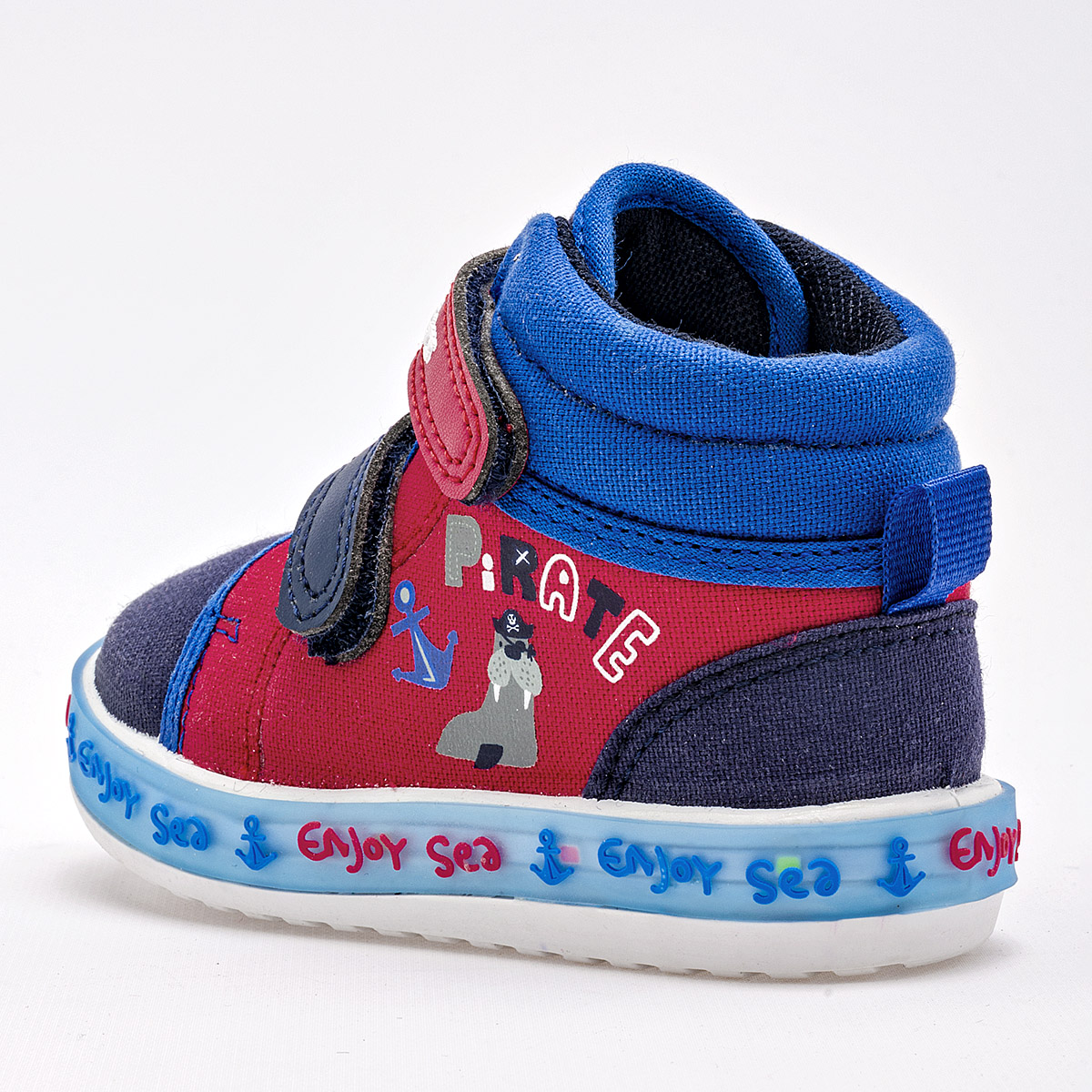 Foto 3 pulgar | Bubble Gummers Tenis Para Bebé Niño Marino Rojo Azul, Con Luces Cod.131893